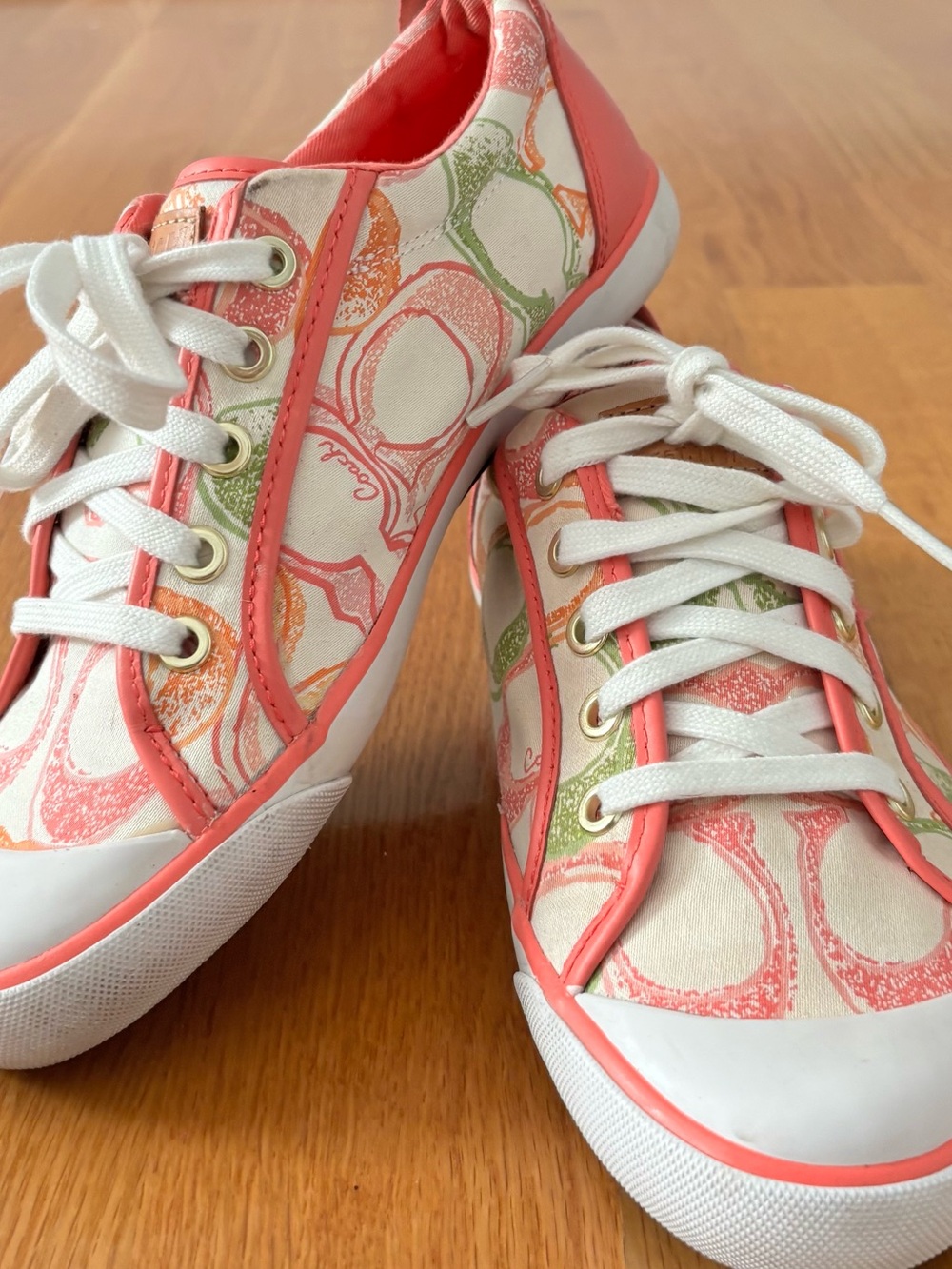 Coach Coral Patterned Women's Sneaker—Worn Once-Size 8